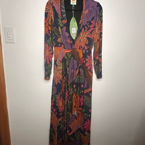 BNWT Farm Rio Cool Macaw Navy Maxi dress navy blue - Picture 2 of 9